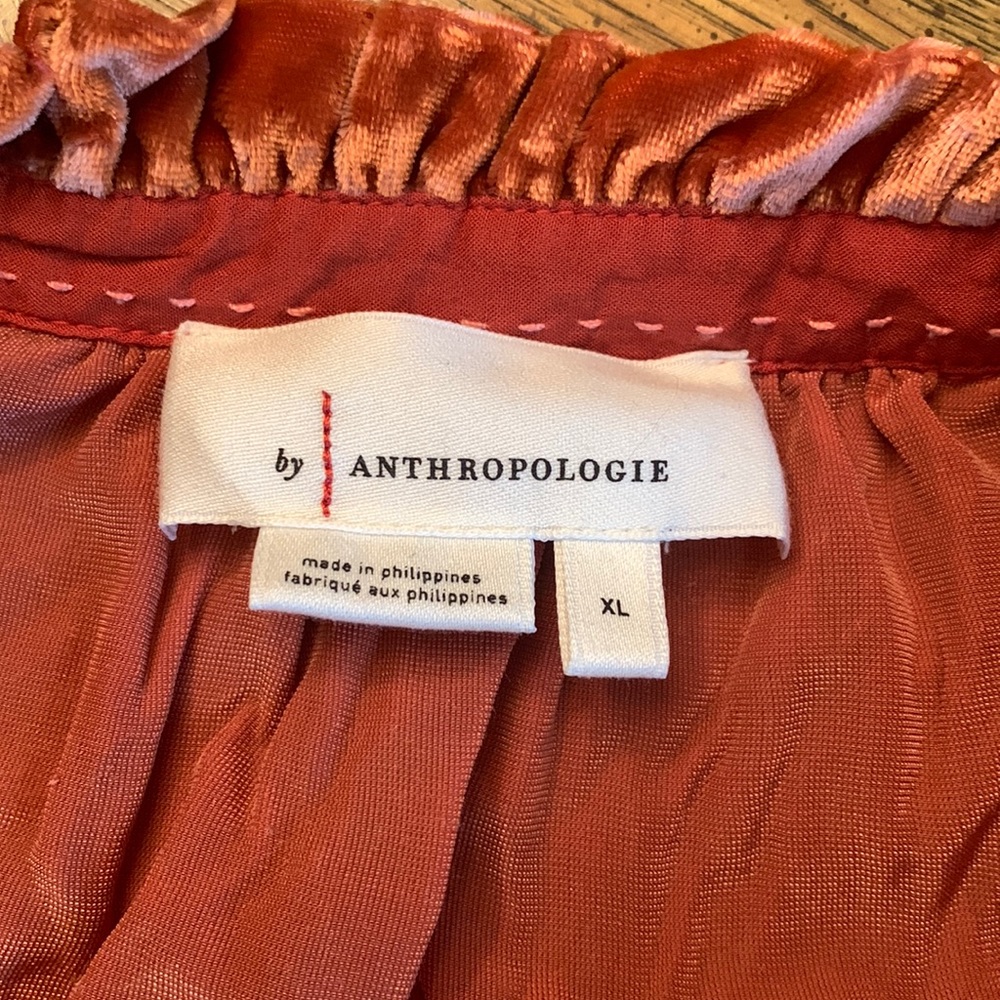 Anthropologie crushed velvet Poet shirt